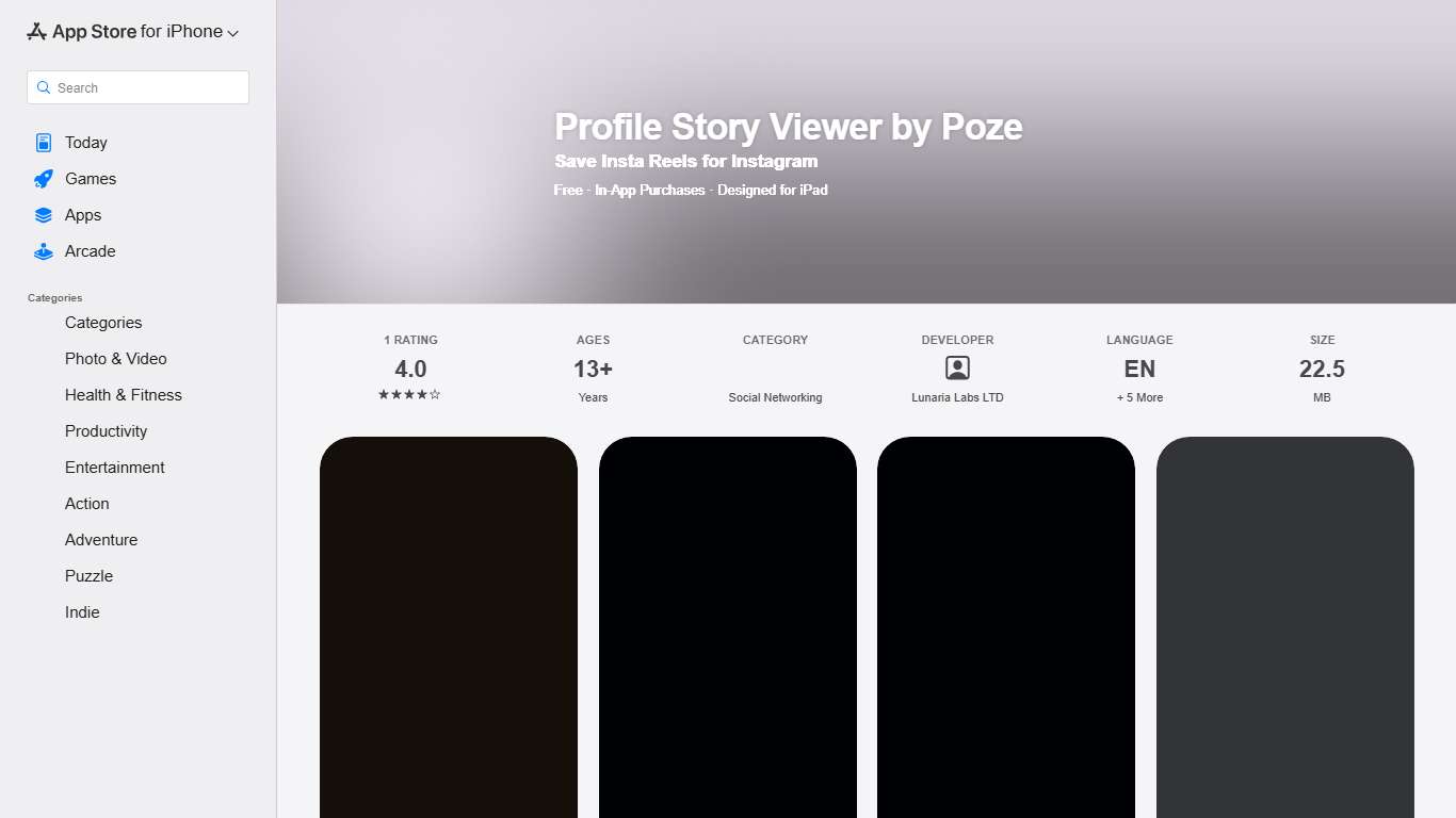 ‎Profile Story Viewer by Poze App - App Store